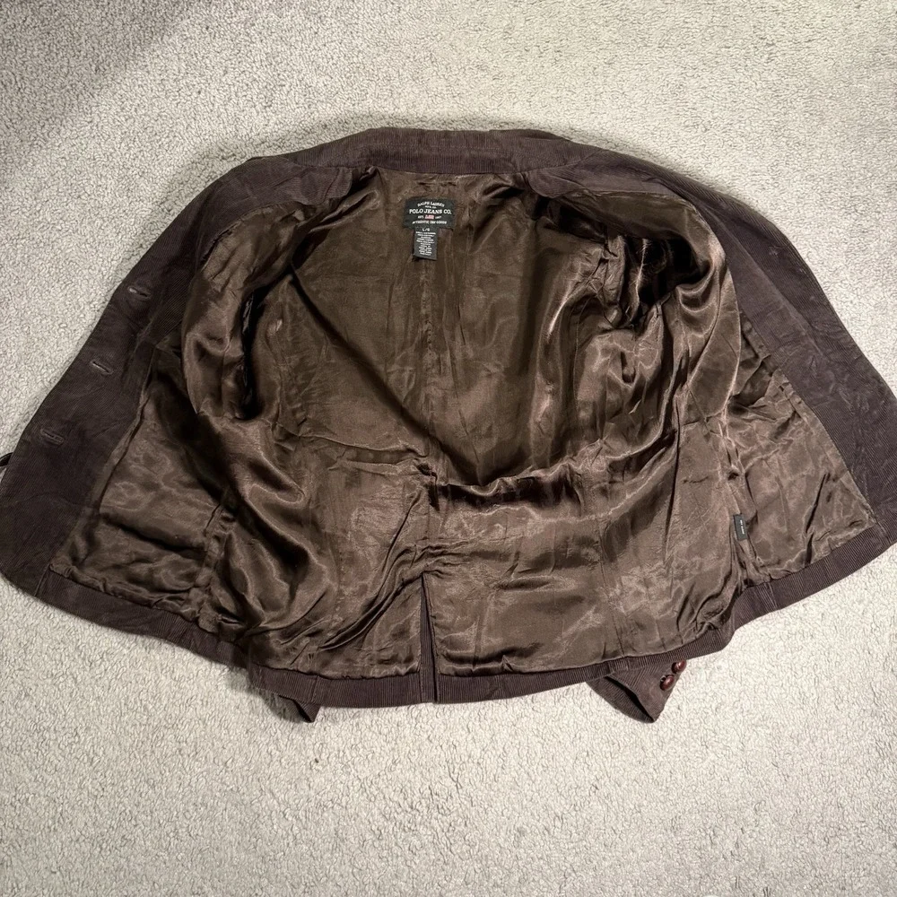 POLO JEANS Co. RALPH LAUREN Women's Brown Corduroy Jacket Size L Preppy - Picture 7 of 14